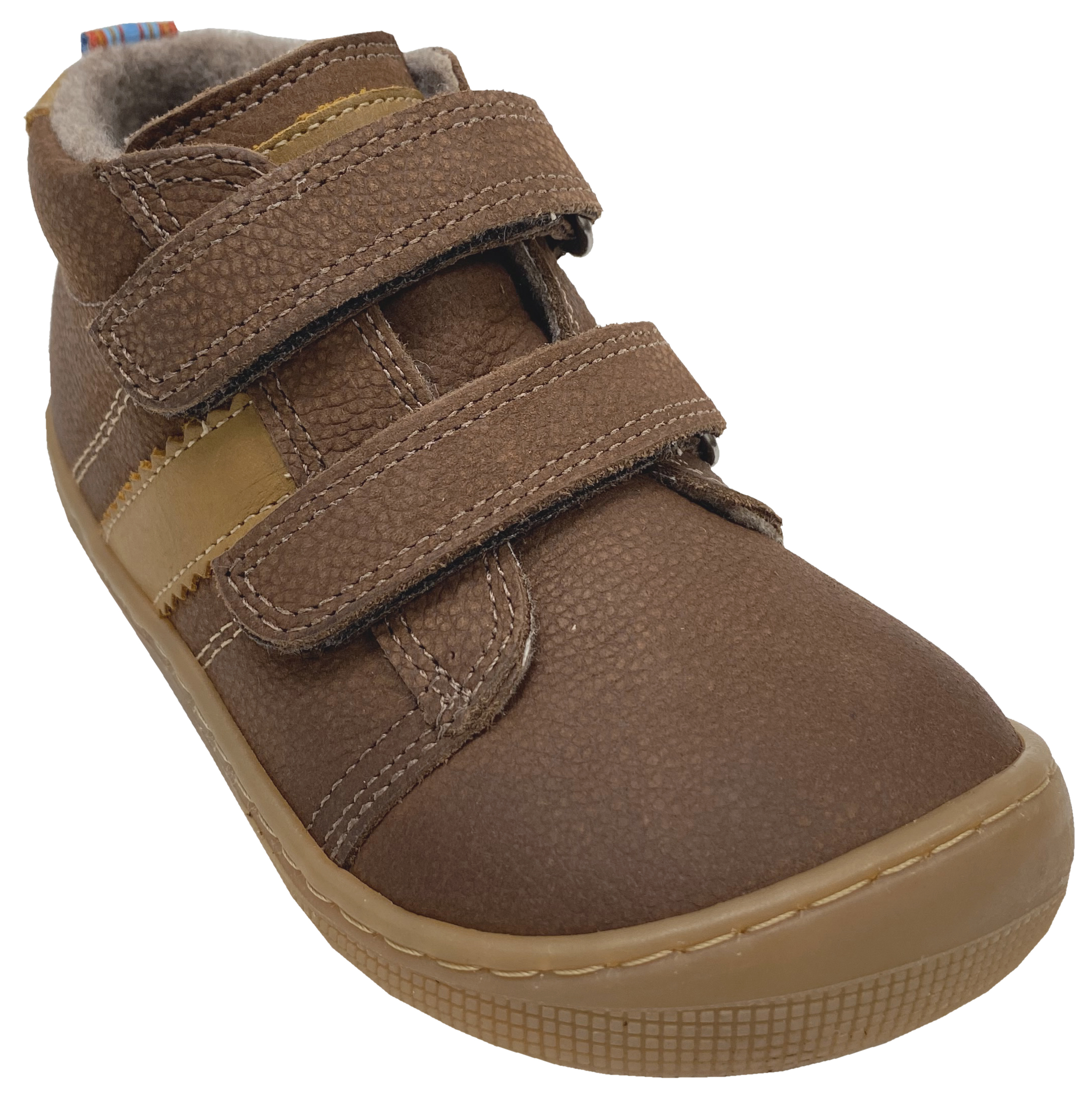 Hydroleder Barfußschuhe mit Wollfutter * DAVID 3.0 Wool * in DK Brown / Hellbraun von KOEL 07M070.233