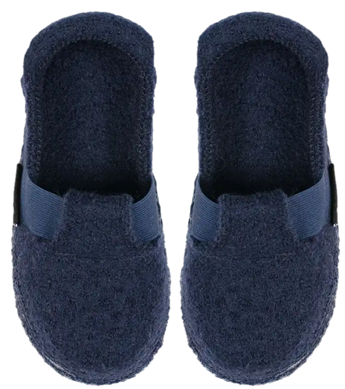 Hausschuhe zum schlüpfen aus Wolle & Naturgummi Sohle in Dunkelblau Uni * Mountain *
