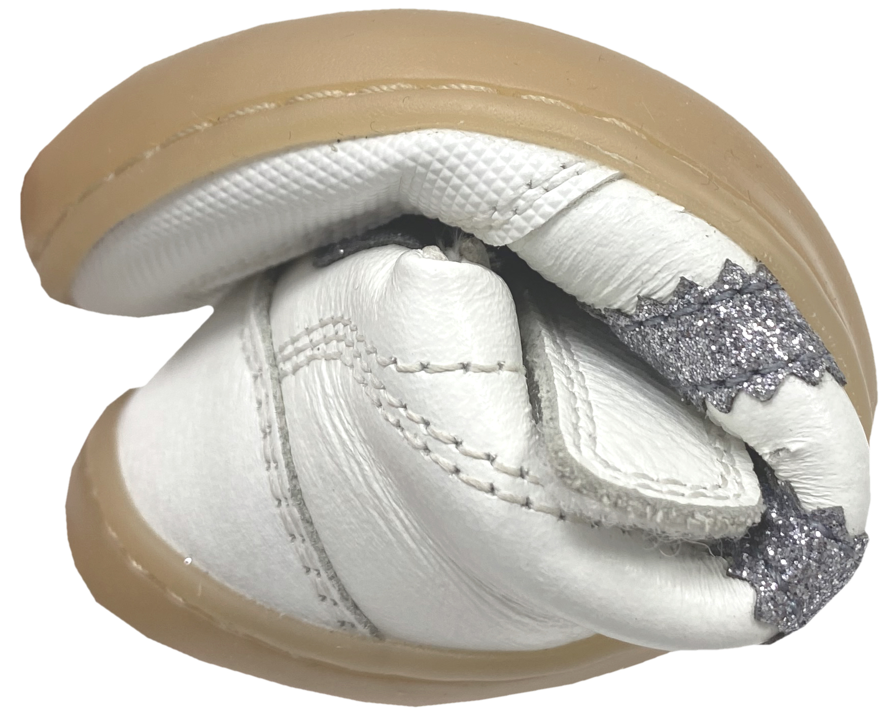 Barfuß-Sneaker, Non-Marking Sohle, Weiß/ Silber Glitzer von CHETTO Barefoot