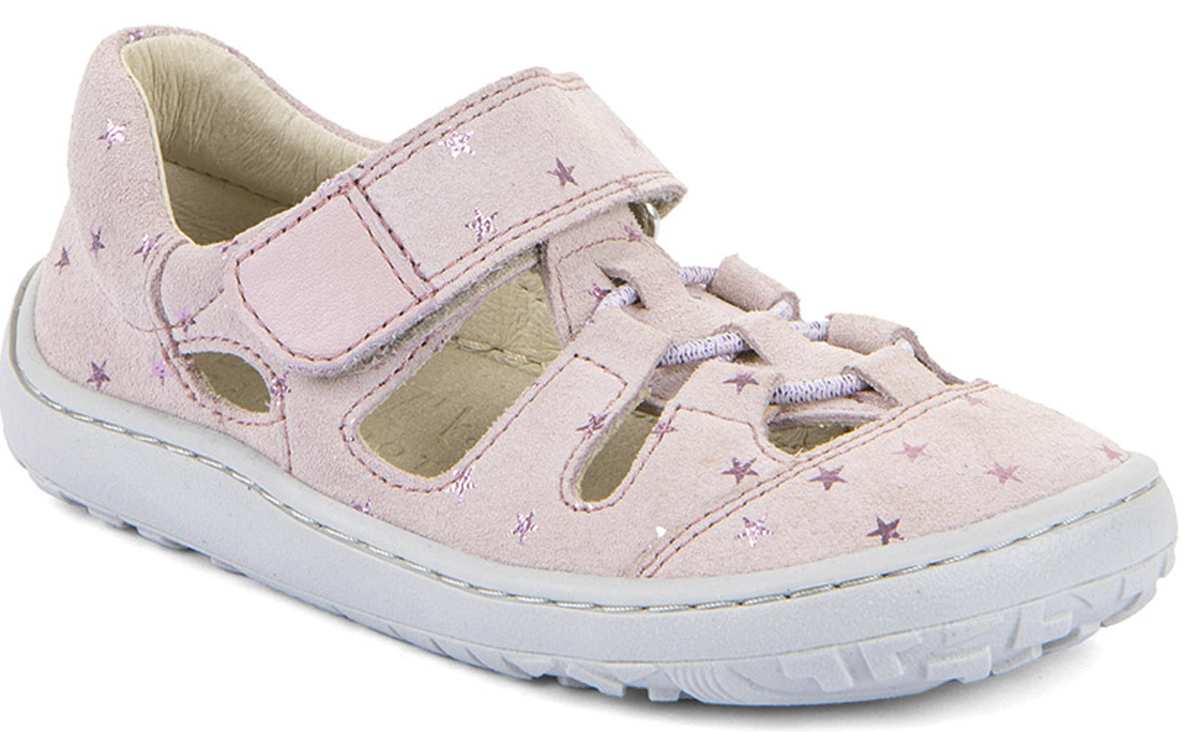 Halbsandale / Minimalschuhe aus Leder Zehen & Fersenschutz von FRODDO Barefoot in Rosa Stars G3150290