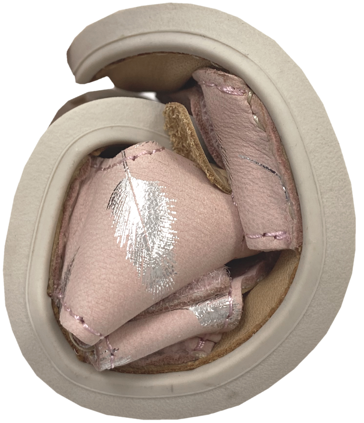 Offene Ledersandale mit Minimalsohle / Barfußsandale in Rosa Silber Glitzer von D.D.Step Barefoot 51995
