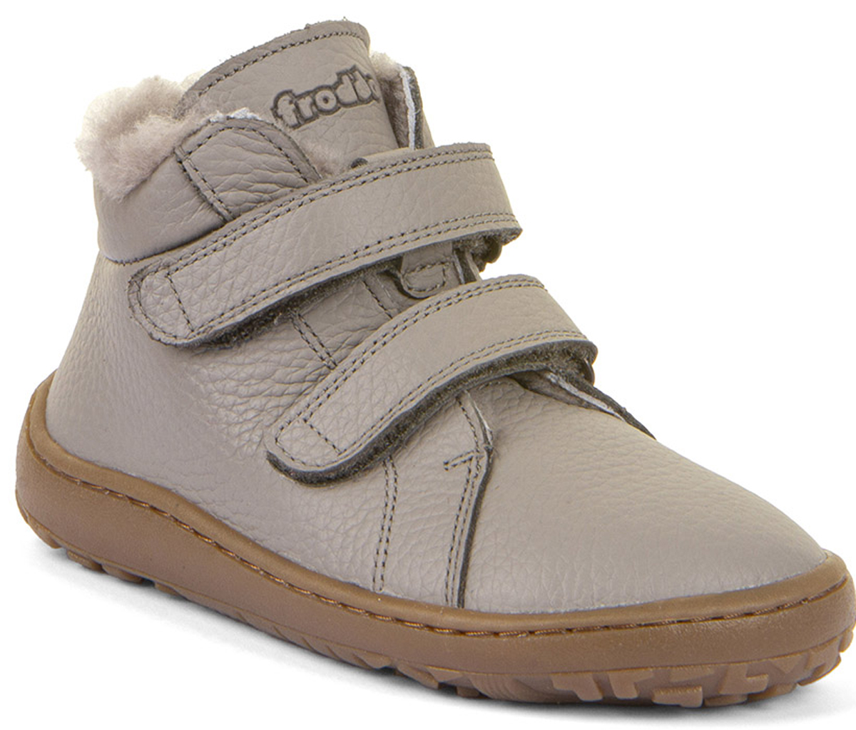 Lammfell gefütterte Barfußschuhe /Winterschuhe Mid Top Nappaleder Hellgrau von Froddo G3110263