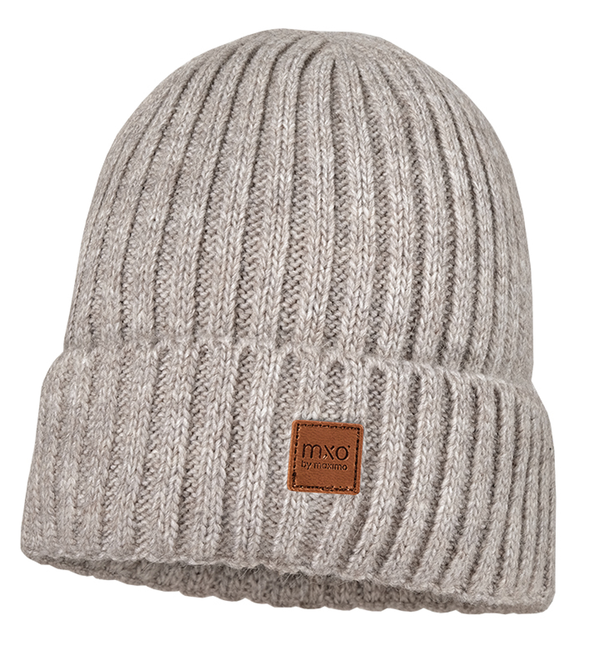 Dicke Wollstrickmütze mit Umschlag & Fleece Futter in Natur Beige von MAXIMO 968300