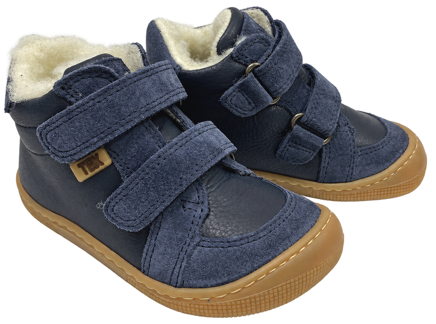 Winterstiefel / Barfußschuhe Nappaleder + TEX+ Schurwolle. in Navy von KOEL DIMO 07T047.102