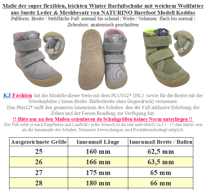 Winterstiefel aus Suedeleder, TEX Membran + Schurwollfutter NATURINO Barefoot KODDAS in Grau / Rosa