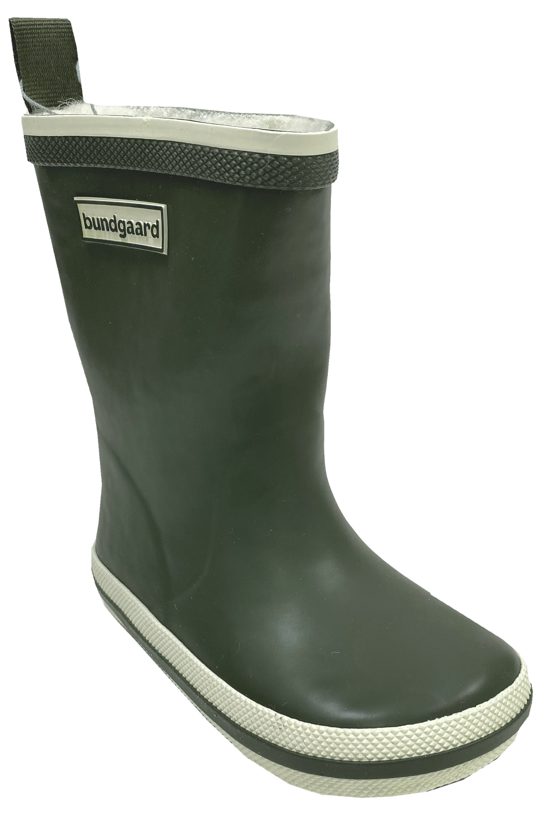 Barfuß Gummistiefel Charly High Warm, Naturgummi +Winterfutter in Army Green von BUNDGAARD