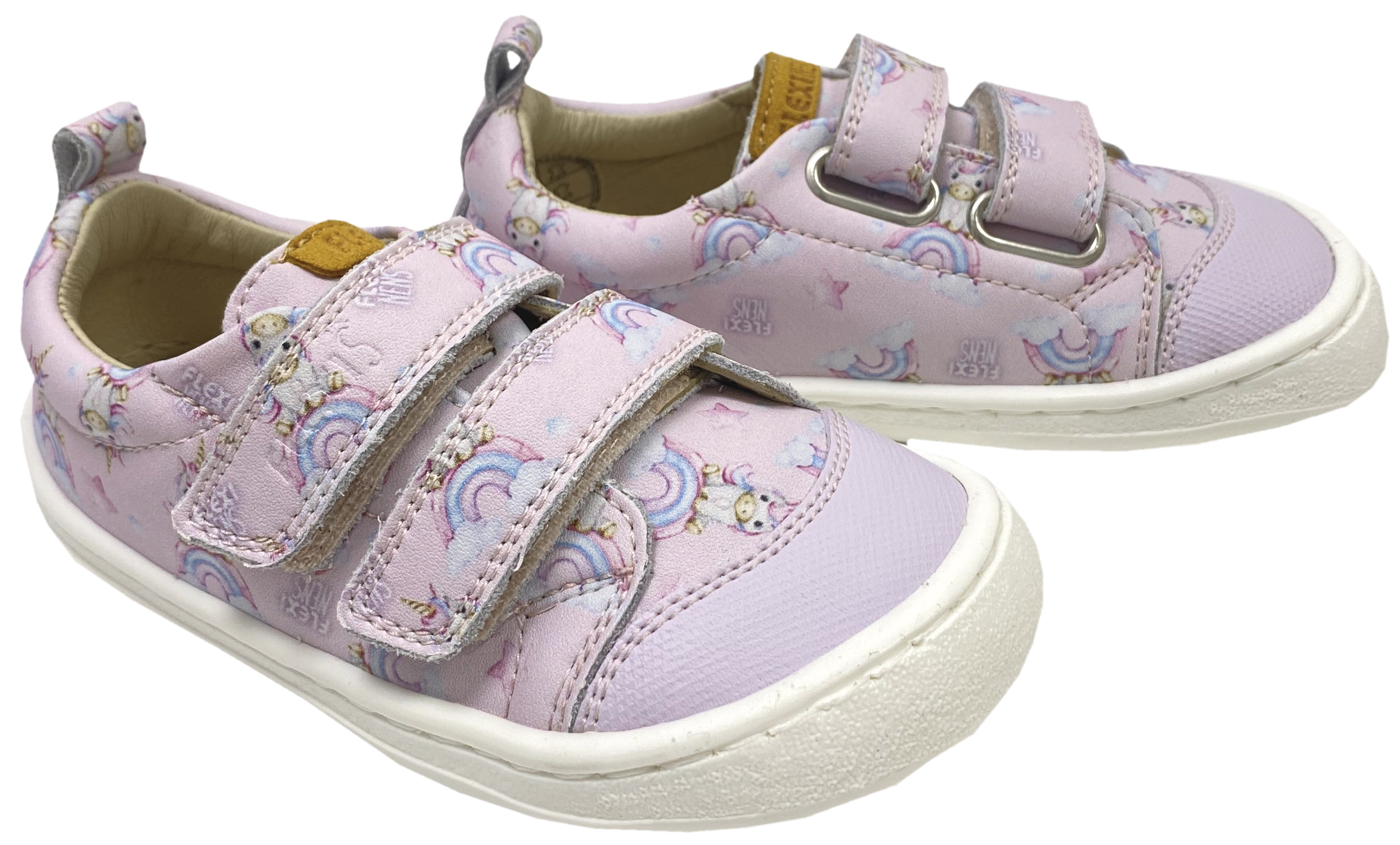 Barfuß Sneaker in Flieder mit Regenbogen Einhorn Print von FLEXI NENS 42936