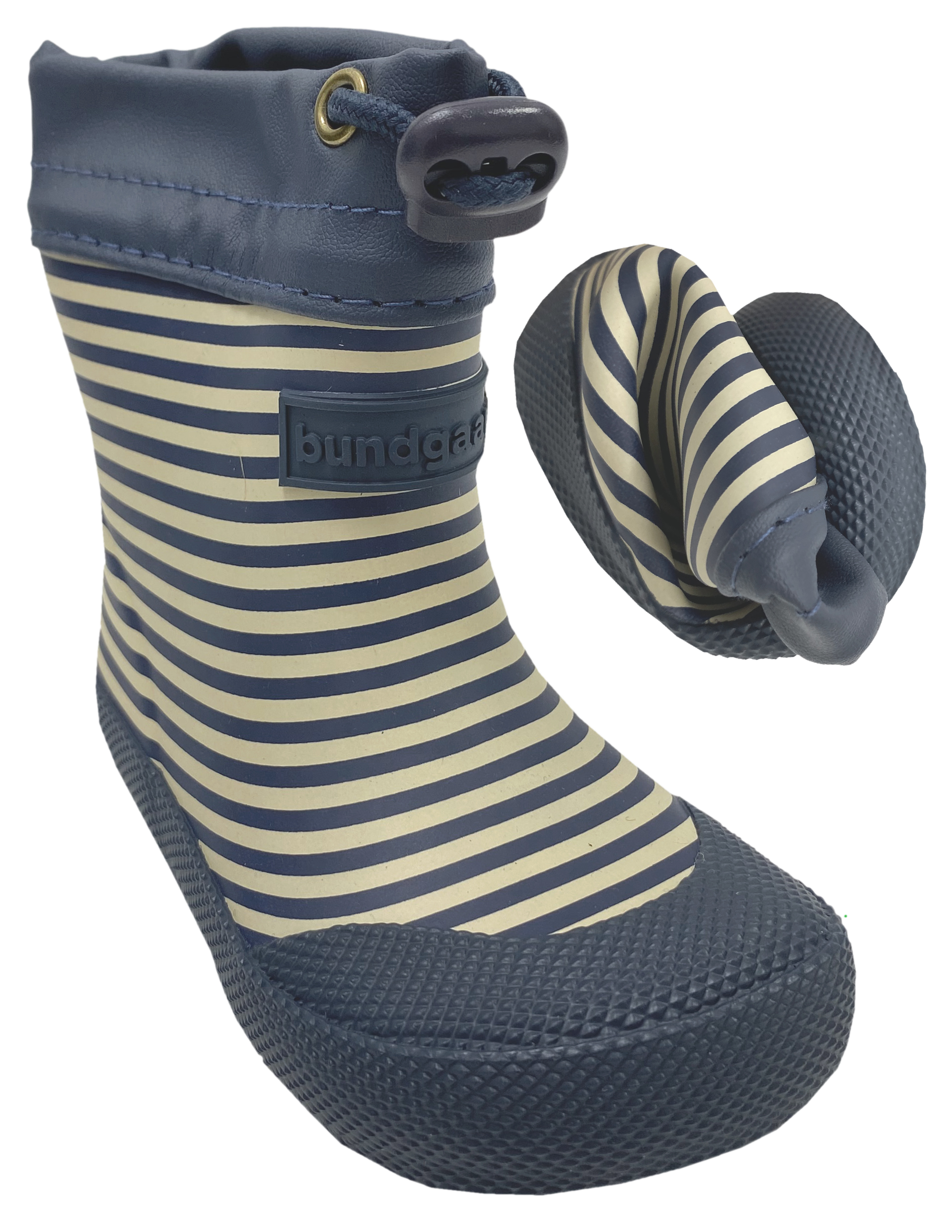 Extrem flexible & leichte Barfuß- Gummistiefel Kurzschaft COVER *BUNDGAARD* in Navy Stripe