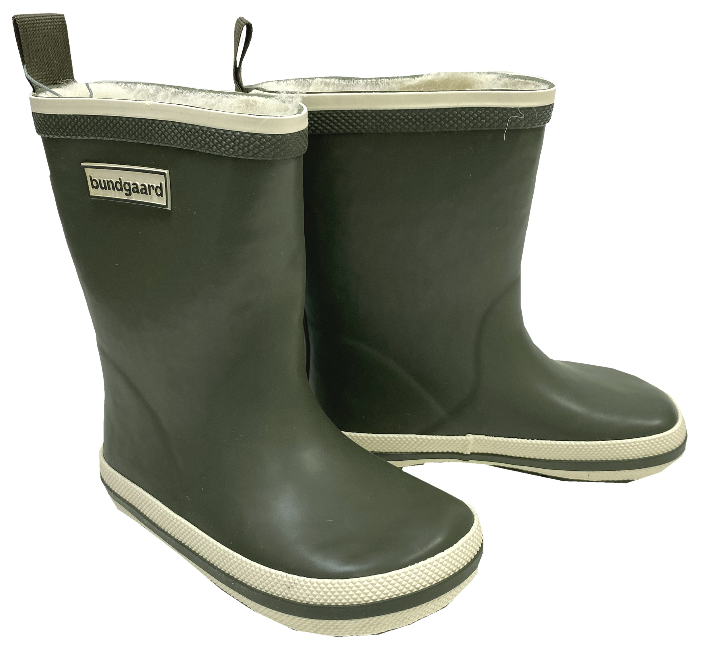 Barfuß Gummistiefel Charly High Warm, Naturgummi +Winterfutter in Army Green von BUNDGAARD