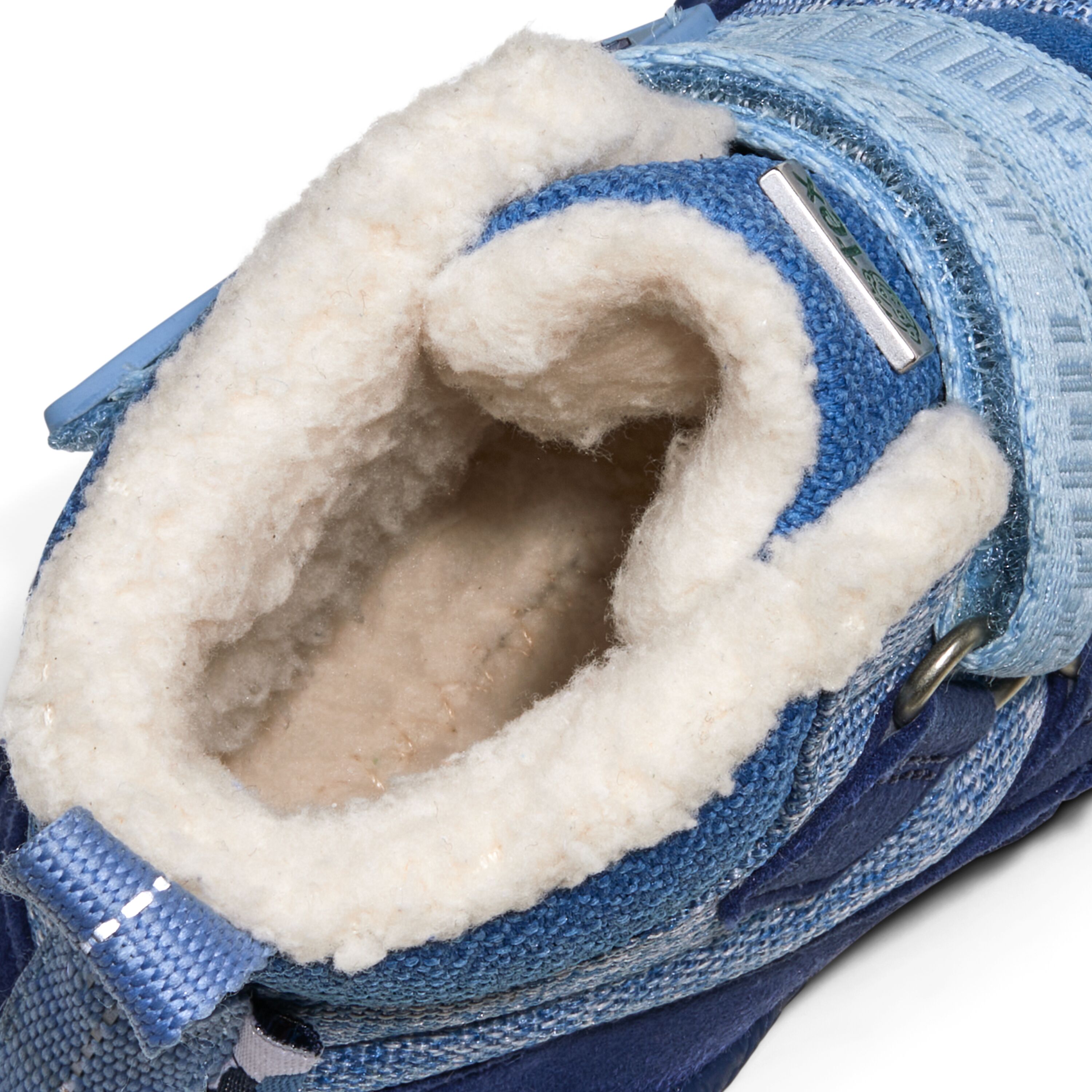Veganer Midboot  SNUGGY mit Winterfutter von AFFENZAHN in Blau Motiv Elephant