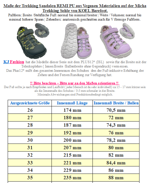 Vegane Trekking Sandale Minimalschuhe von KOEL Barefoot in Lavendel REMI PU 34M008.50H