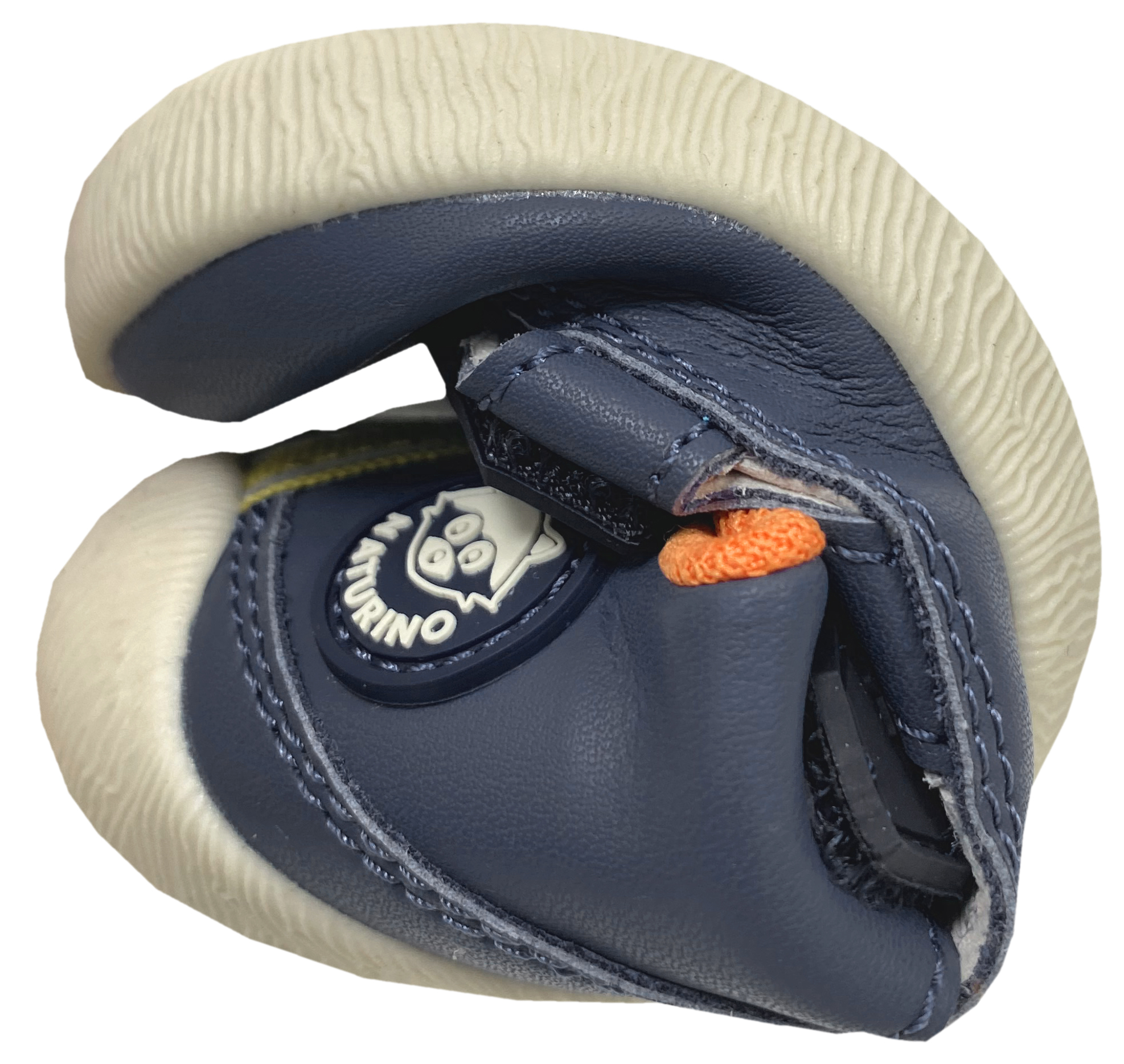 Leder Halbsandale / Barfußschuhe von NATURINO Barefoot Modell GIOMMY in Azur Blau / DKL Blau