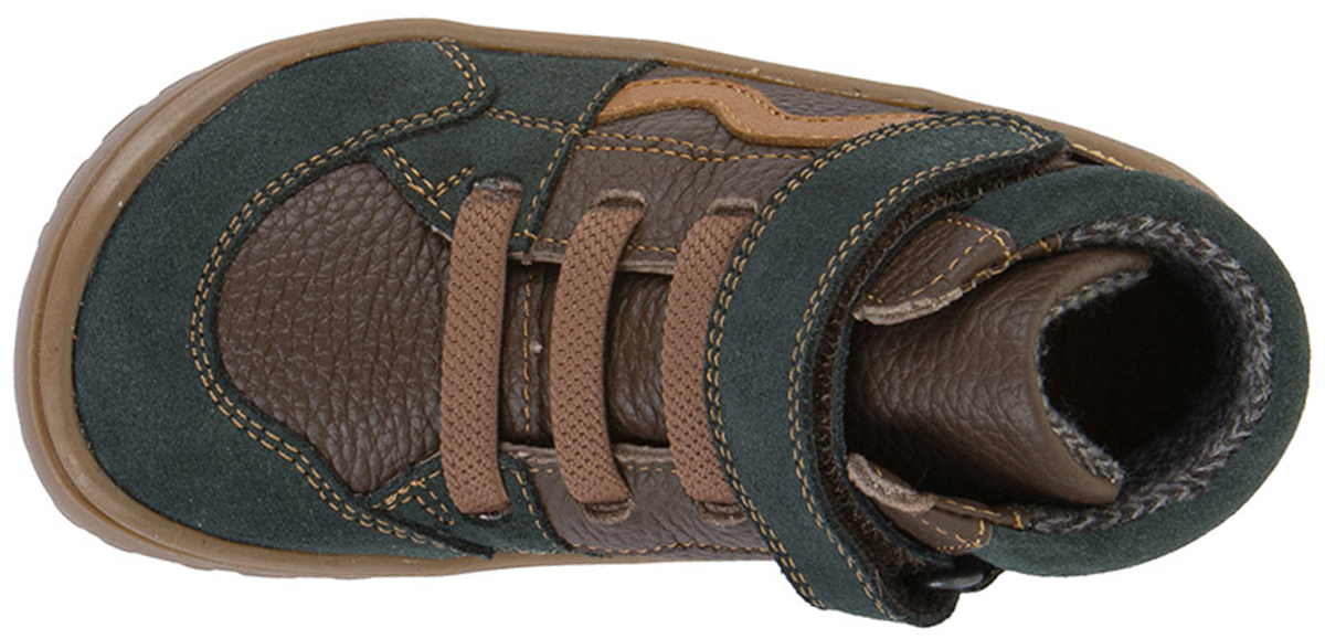 Halbhohe Barfußschuhe, TEX Membran & Textil Futter FRODDO *Barefoot TEX Go * Braun / Grün G3110265