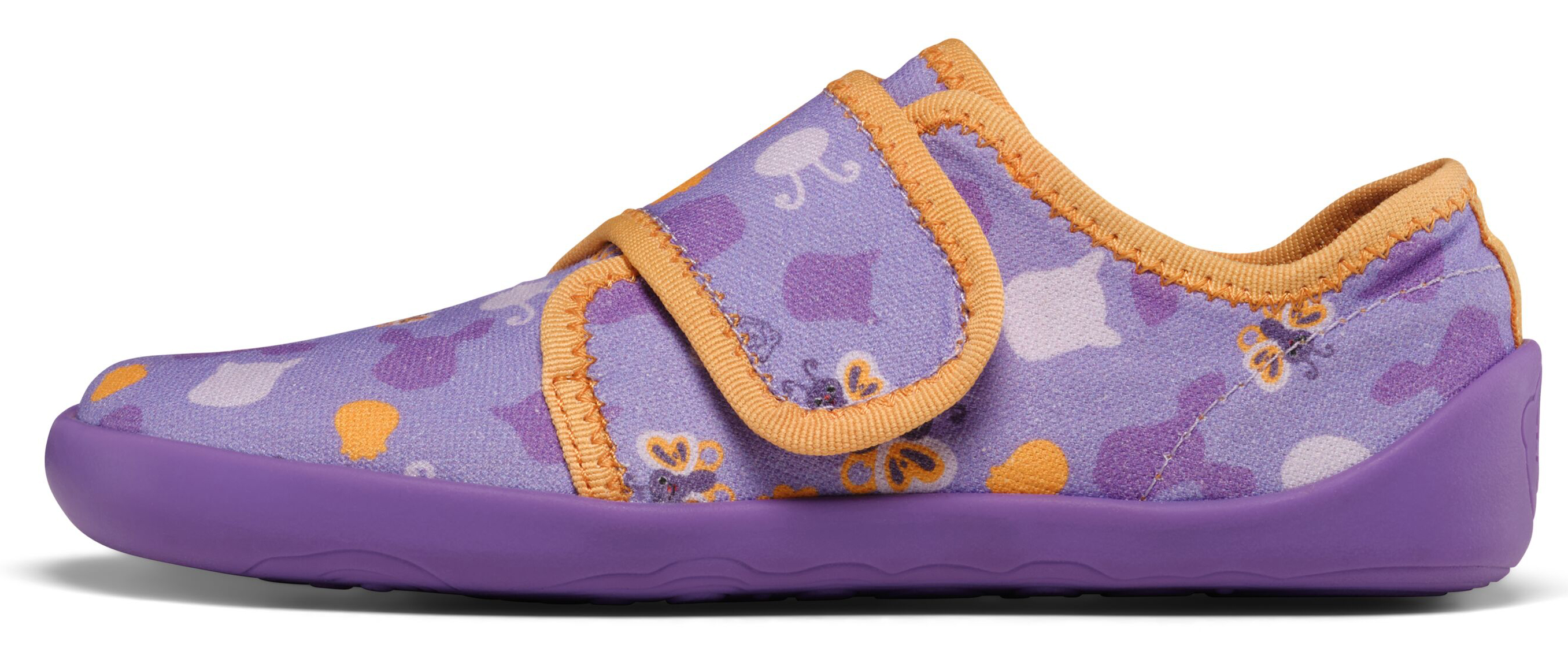 Leichte & flexible Hausschuhe * Cotton MOVY * mit Klett von AFFENZAHN Butterfly in Purple
