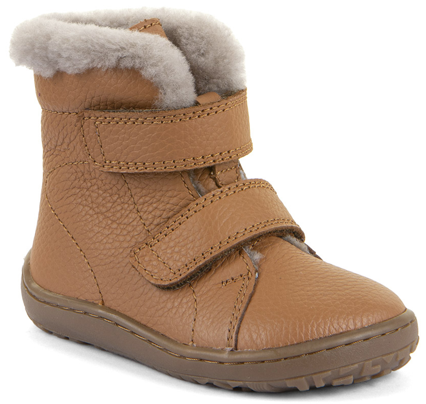 Barfußschuhe / Winterstiefel Nappaleder COGNAC mit Lammfellfutter von FRODDO Barefoot G3160248