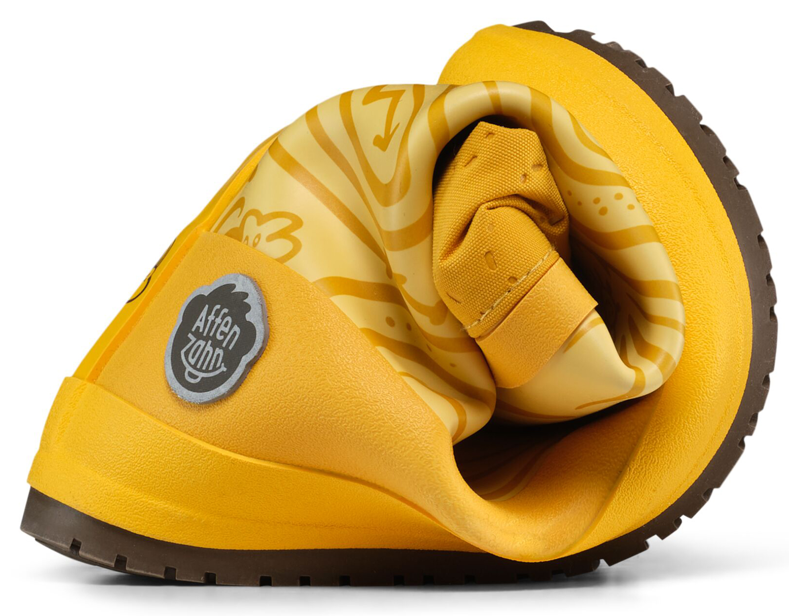 Barfuß Gummistiefel mit Warmfutter von AFFENZAHN * Vegan Puddly * Tiger in Gelb
