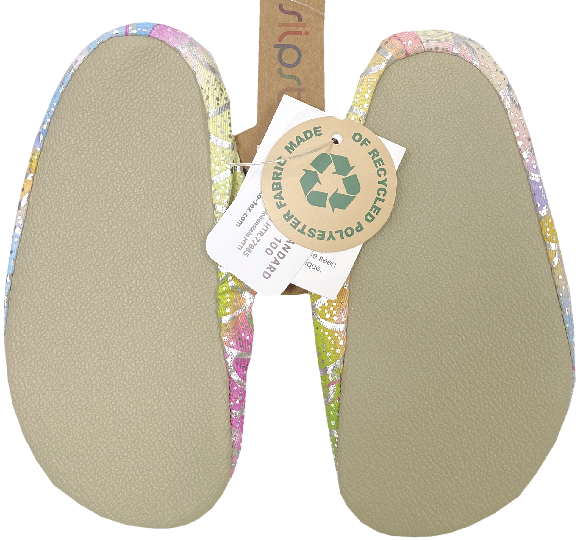 Slip Stop Badeschuhe / Turnschläppchen Barfußschuhe *Finny Regenbogen Glitzer*