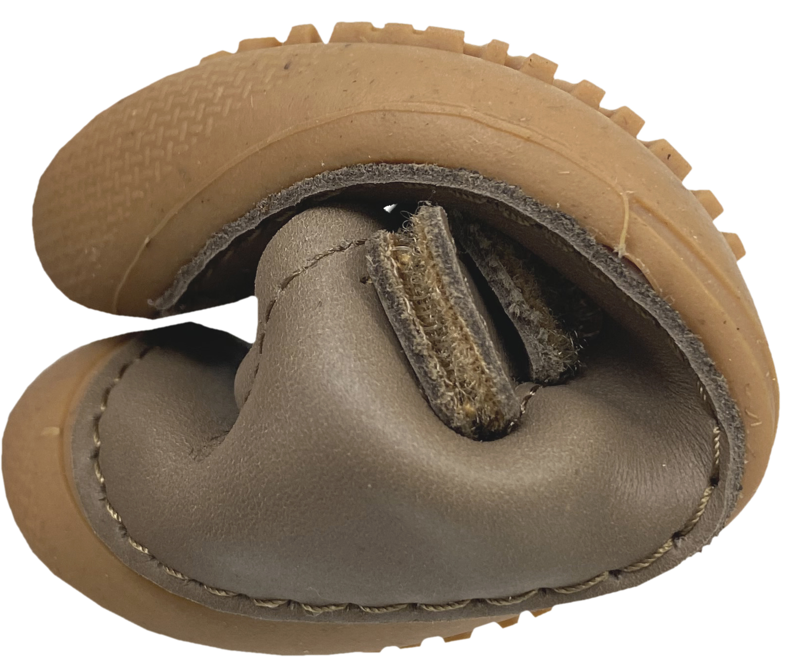 Knautschig weiche Halbsandalen aus Leder mit Minimalsohle in Choco Beige / Braun von D.D.Step Barefoot 61804