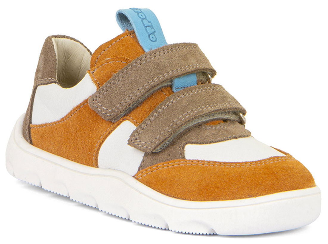 Leder Sneaker Low Top * Zeru Spring Barefoot * in Weiß/ Braun / Orange von FRODDO G3130264