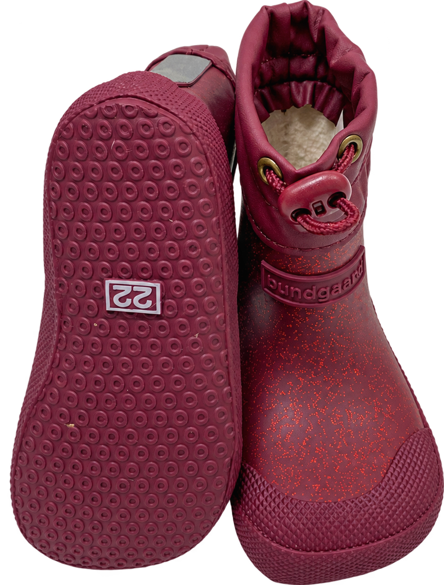 Barfuß Gummistiefel / Regenüberzieher >BUNDGAARD< mit Warmfutter MALIK in Berry Sparkle