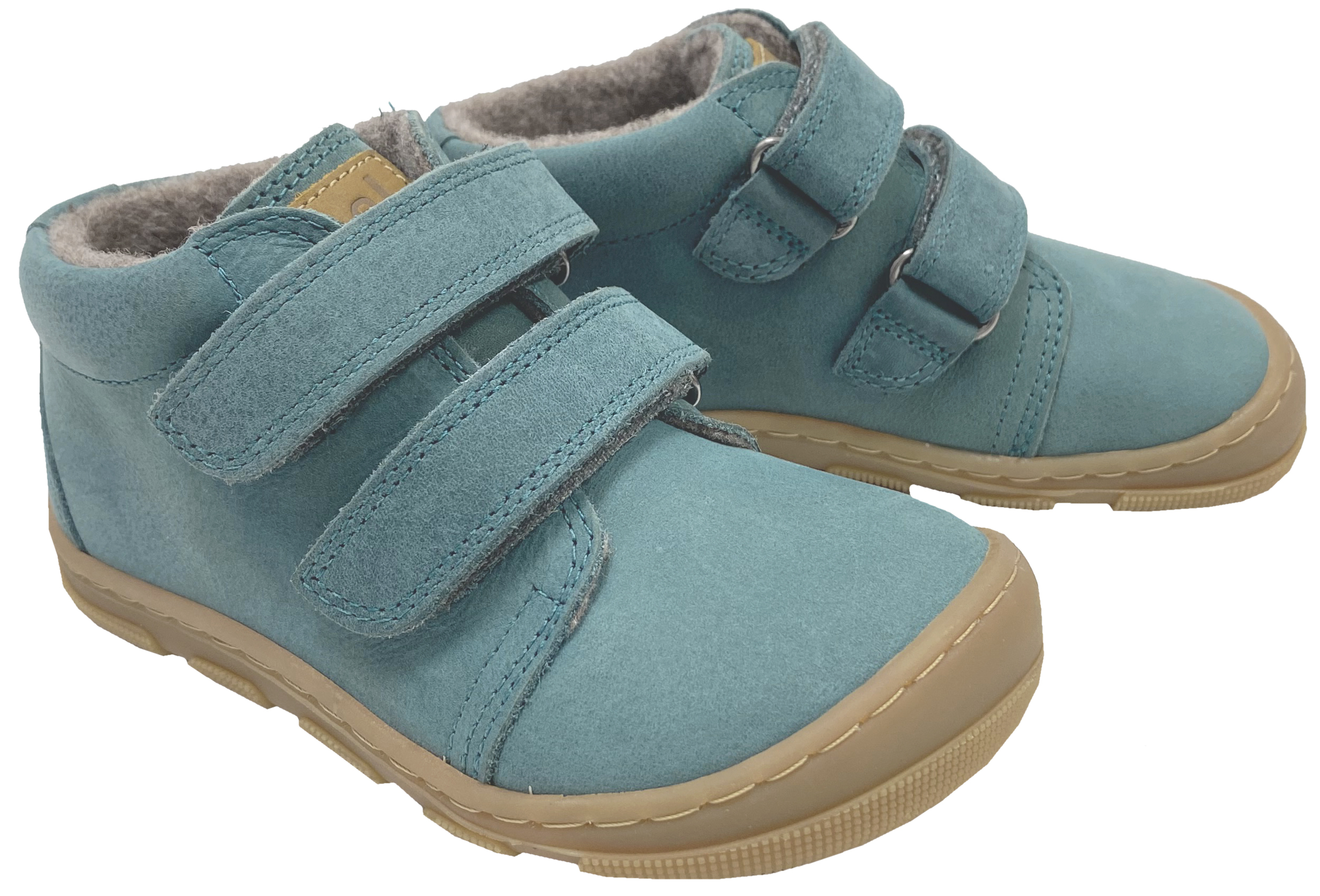 Barfußschuhe *KARI Wool Extra Wide* v. KOEL Hydro Leder+Wollfleece Futter TÜRKIS 15W002.233