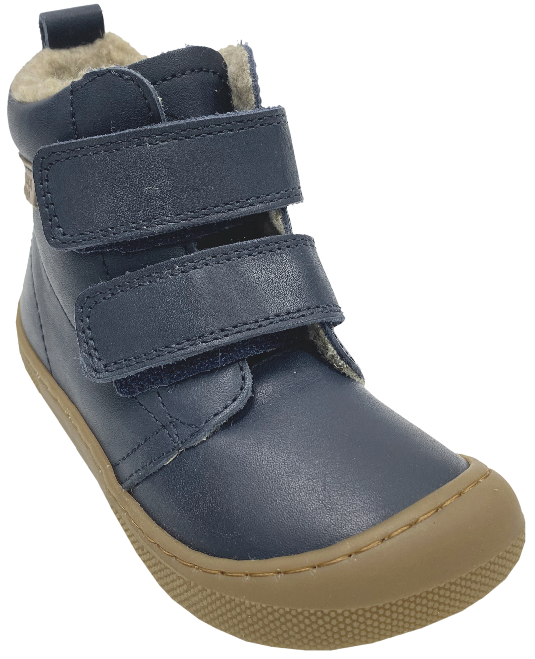 Naturino Barfuß Winterstiefel Nappa Leder *WIGGHI* m. Wollfutter in Navy