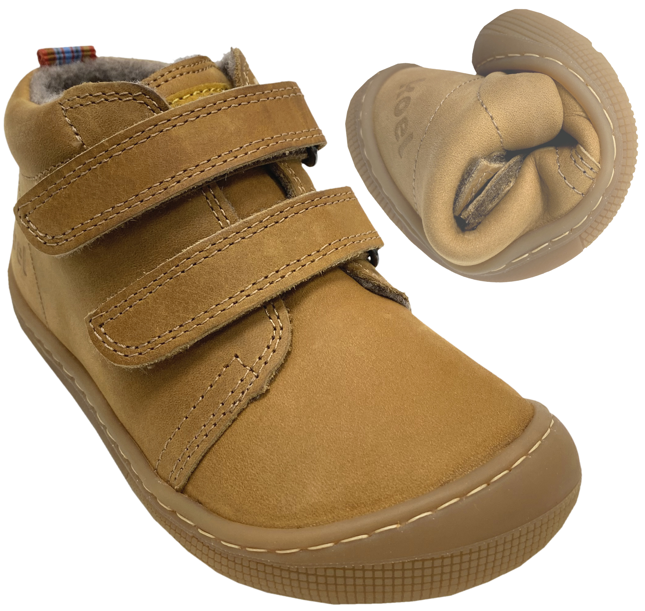 Halbschuhe /  Barfußschuhe mit Wollfilz Futter DON Hydro MIEL / Currygelb von KOEL 07M002.233