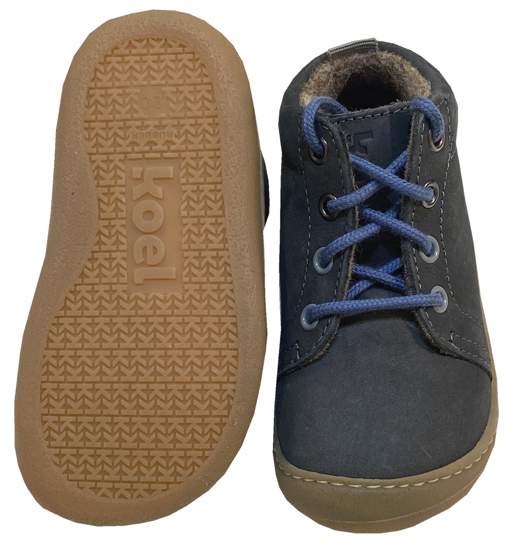 Hydro Lederschuhe Schnürer in Dkl Grau mit Wollfilz Futter Schmale Leiste BEN v. KOEL 06W001.233