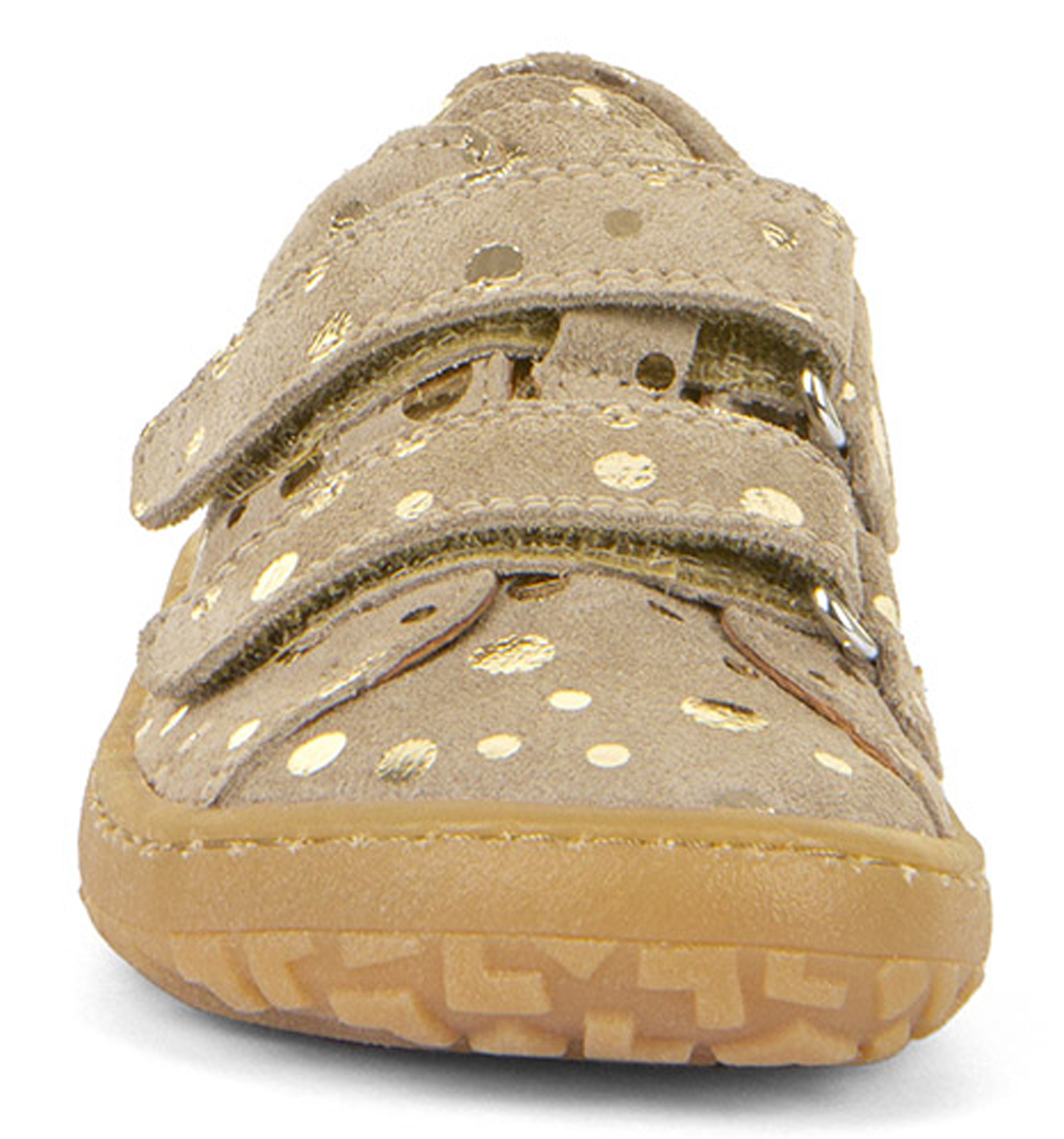 Flexible Leder Sneaker in Beige mit Glitzer * Barefoot Basic * von FRODDO G3130240