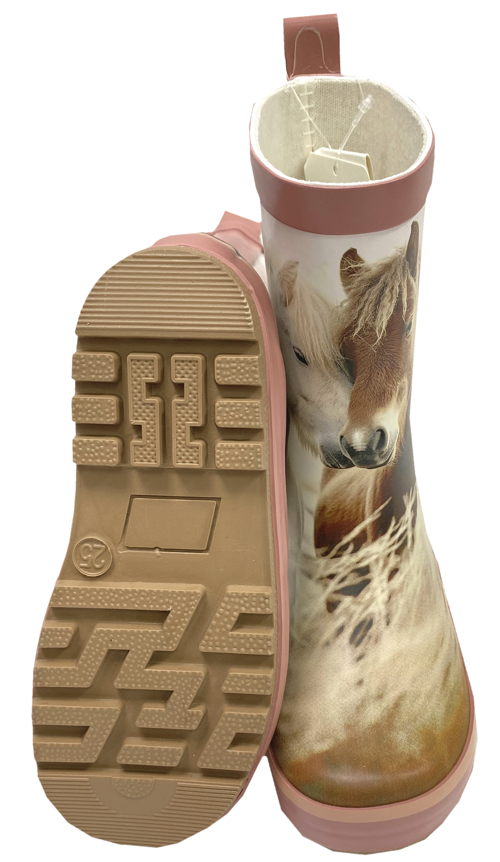 Mittelschaft Gummistiefel Naturkautschuk +Textil Futter v. MAXIMO *Fotodruck Pferde* 150800