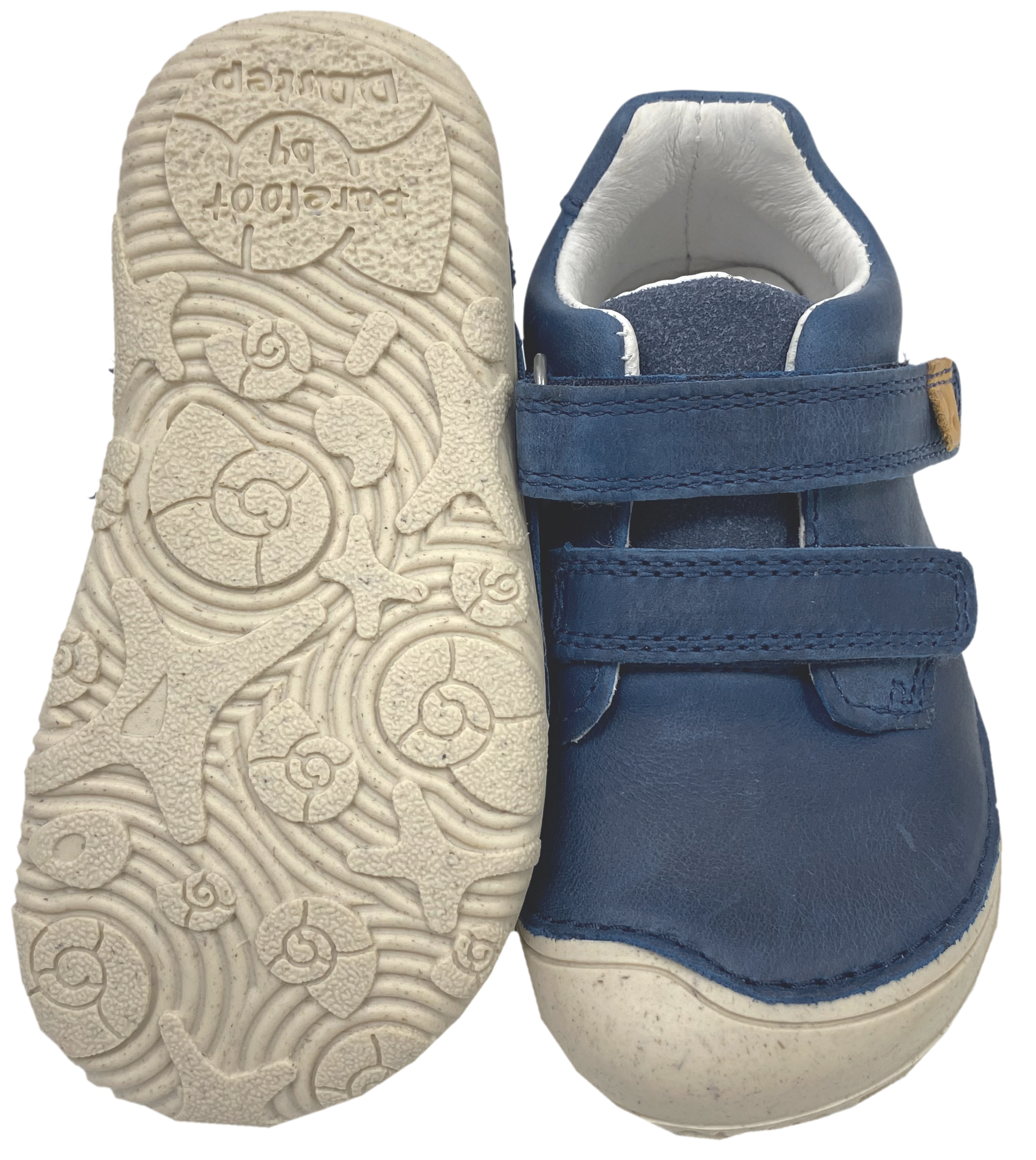 Knautschige Leder Halbschuhe / Minimalschuhe von D.D.Step Barefoot in Indigo Blue