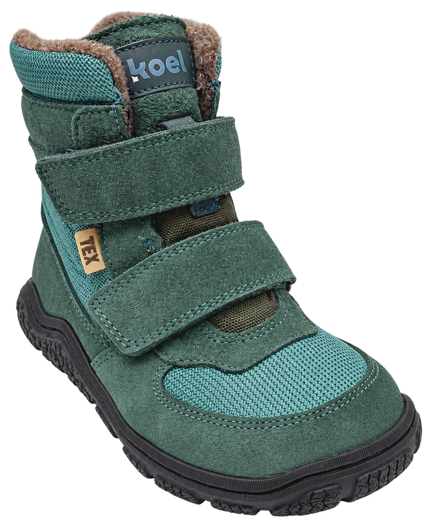 Trekking Stiefel mit Schurwollfutter / Waldkita von KOEL Barefoot * RYN Wool * Türkis 34T014.302