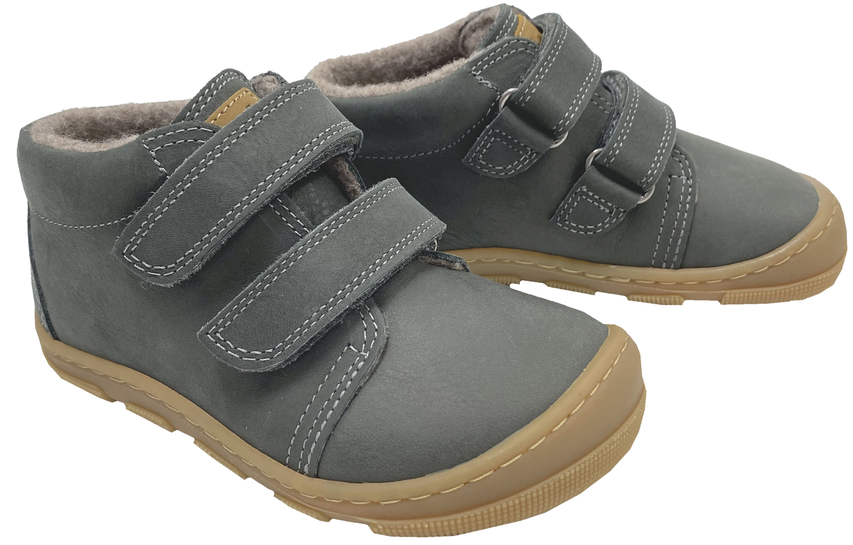 Barfußschuhe *KARI Wool Extra Wide* v. KOEL Hydro Leder+Wollfleece Futter DK Grau 15W002.233