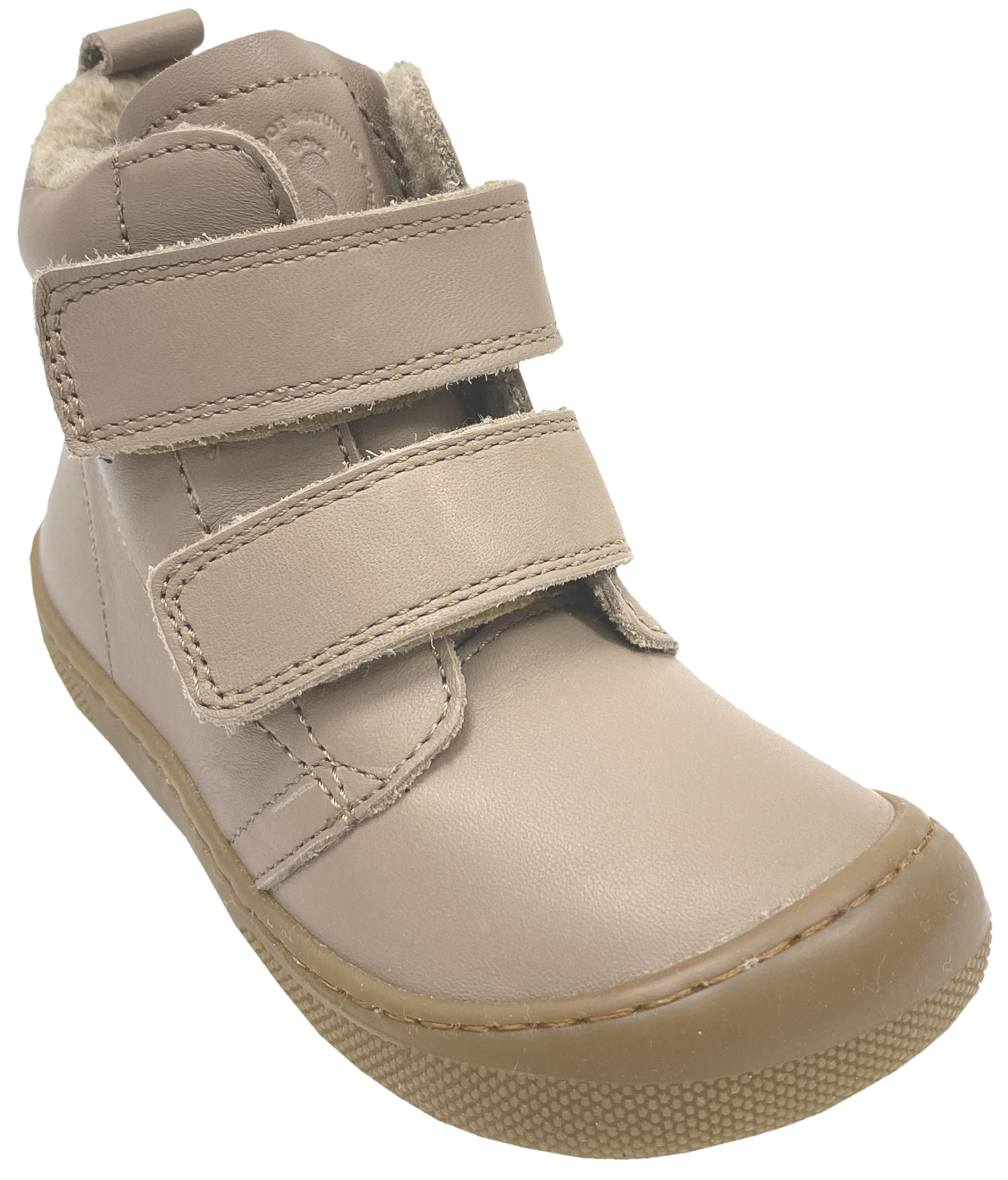 Naturino Barfuß Winterstiefel Nappa Leder *WIGGHI* m. Wollfutter in Taupe / Beige