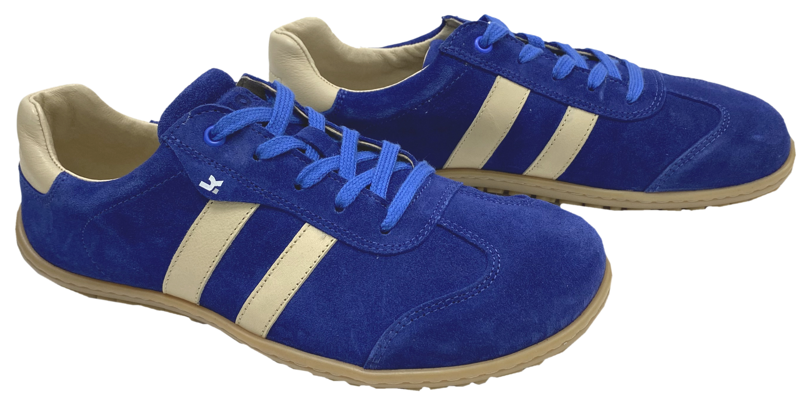 Barfuß - Sneaker aus Nubukleder in Royal Blue mit hellem Str. von KOEL "ILO Suede"
