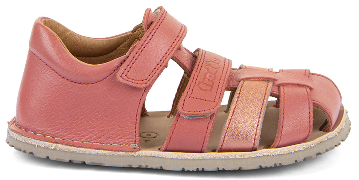 Leder Barfußsandalen, Fersenschutz & Zehenschutz, Coral Glitzer von FRODDO Flexy G3150283