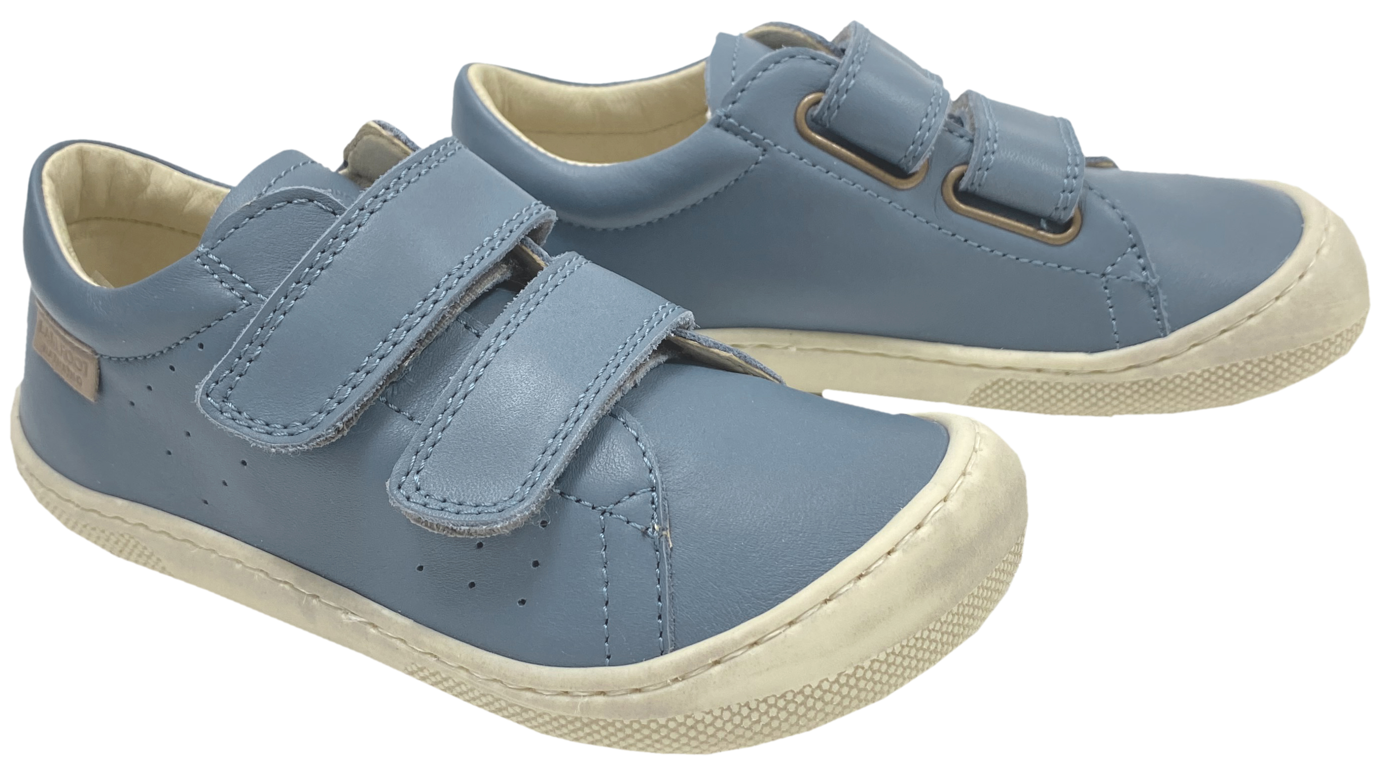 Knautschig weiche Leder Sneaker mit Minimalsohle von NATURINO Barefoot * BIRA * in Celeste