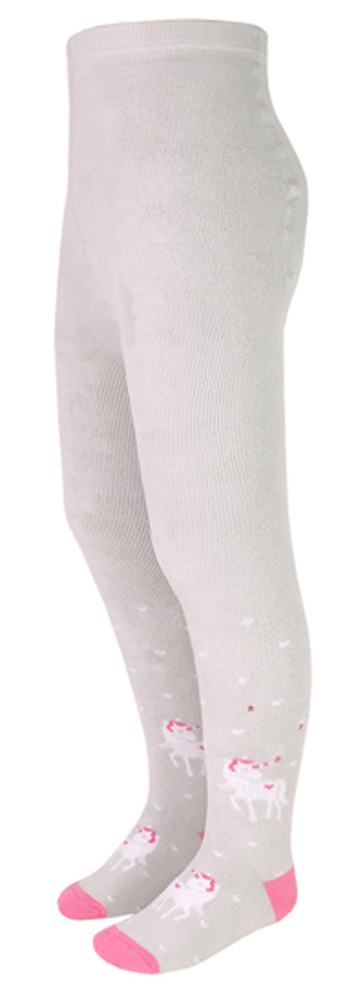 Warme Thermostrumpfhose aus Vollfrottee in Beige / Coral mit Einhorn von MAXIMO 294776