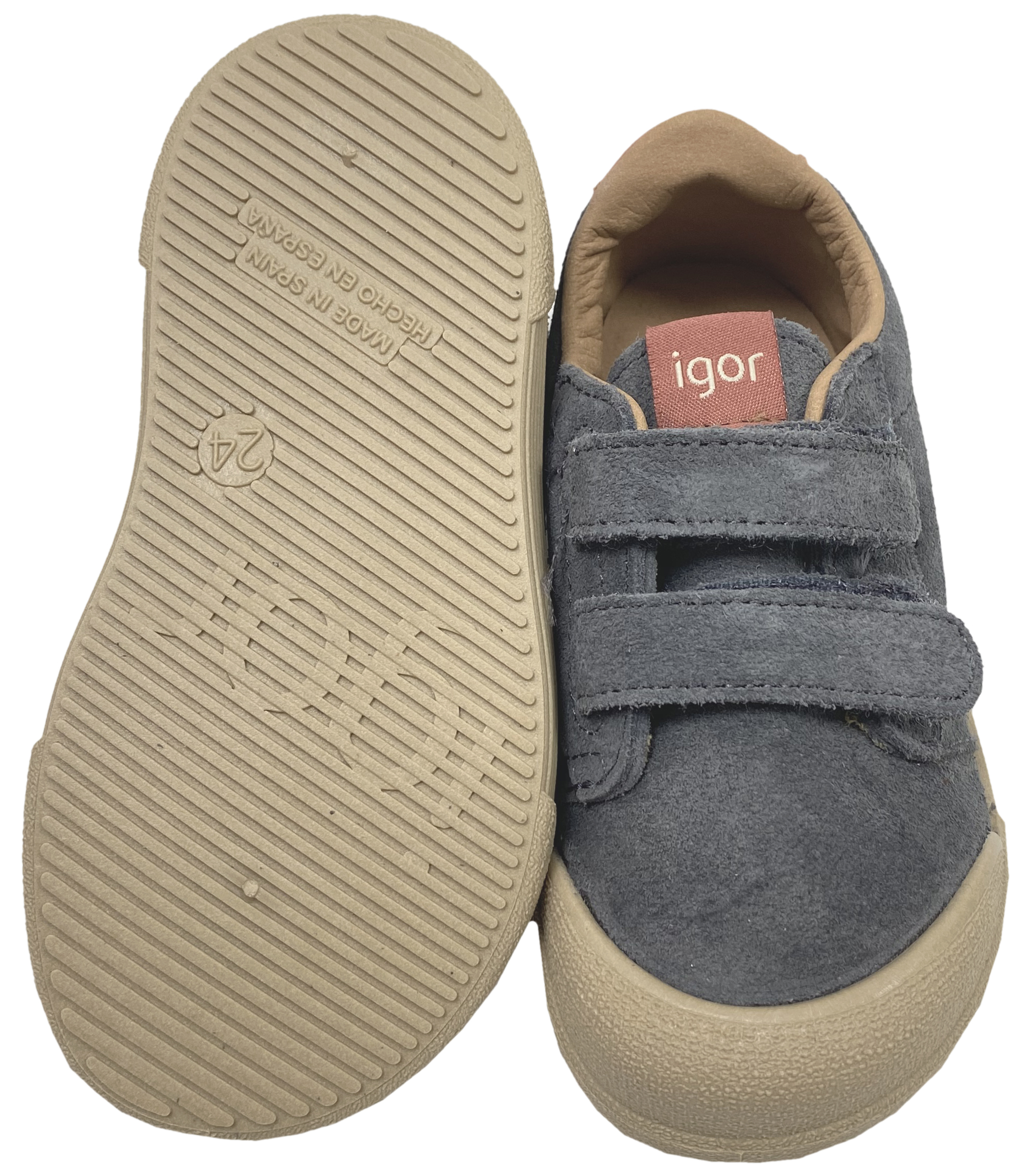Lässige Sneaker aus Leder & Mikrofaser in Blue / Grey aus der Barefootlinie von IGOR aus Spanien TennisS.