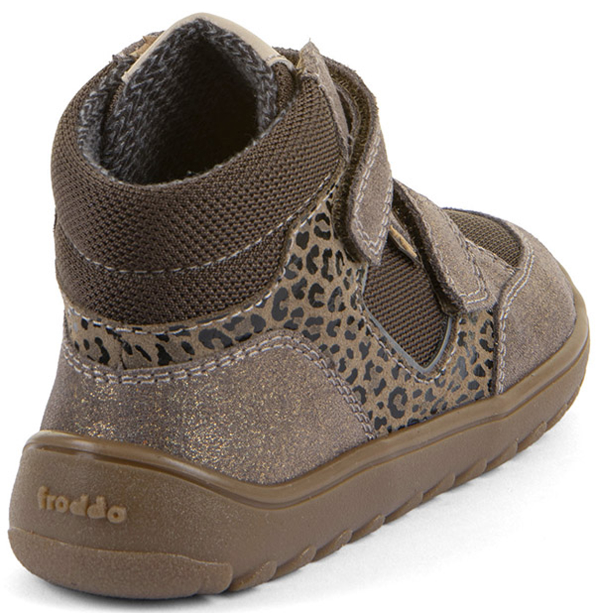 Leder Minimalschuh, Mesh + TEX Membran in Beige Glitzer Leo  *FRODDO Barefoot UP Hill TEX* G3110281