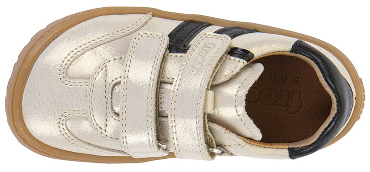 Barfußsneaker aus Leder mit Doppelklett von FRODDO *Barefoot F Motion* in Gold Shine G3130292