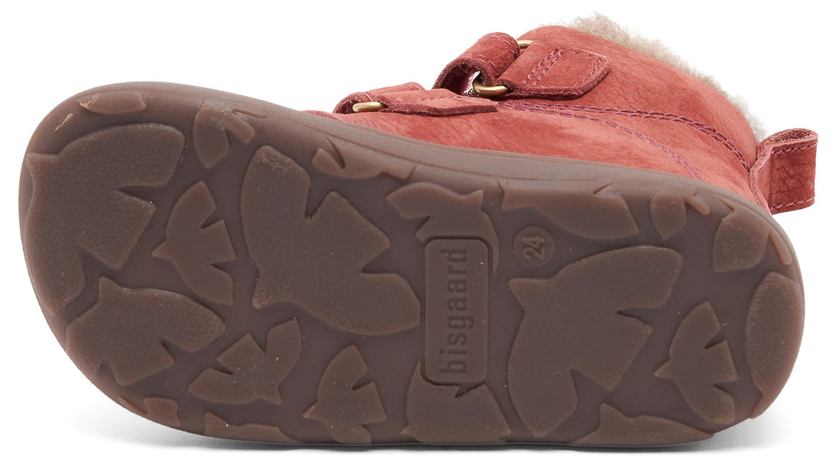 Winterstiefel aus Nubbukleder + Lammfellfutter von BISGAARD Barefoot EMIL Lamb 54107 in Bordeaux