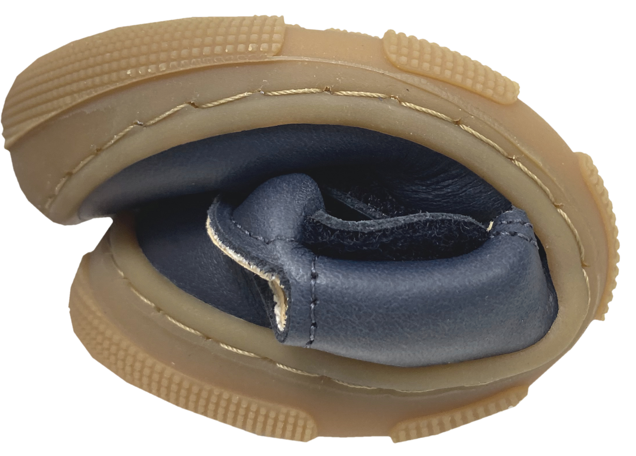 Halbsandale aus Leder / Barfußschuhe für kräftige Füße von KOEL * KATO * in DArk Blue 15W003.101