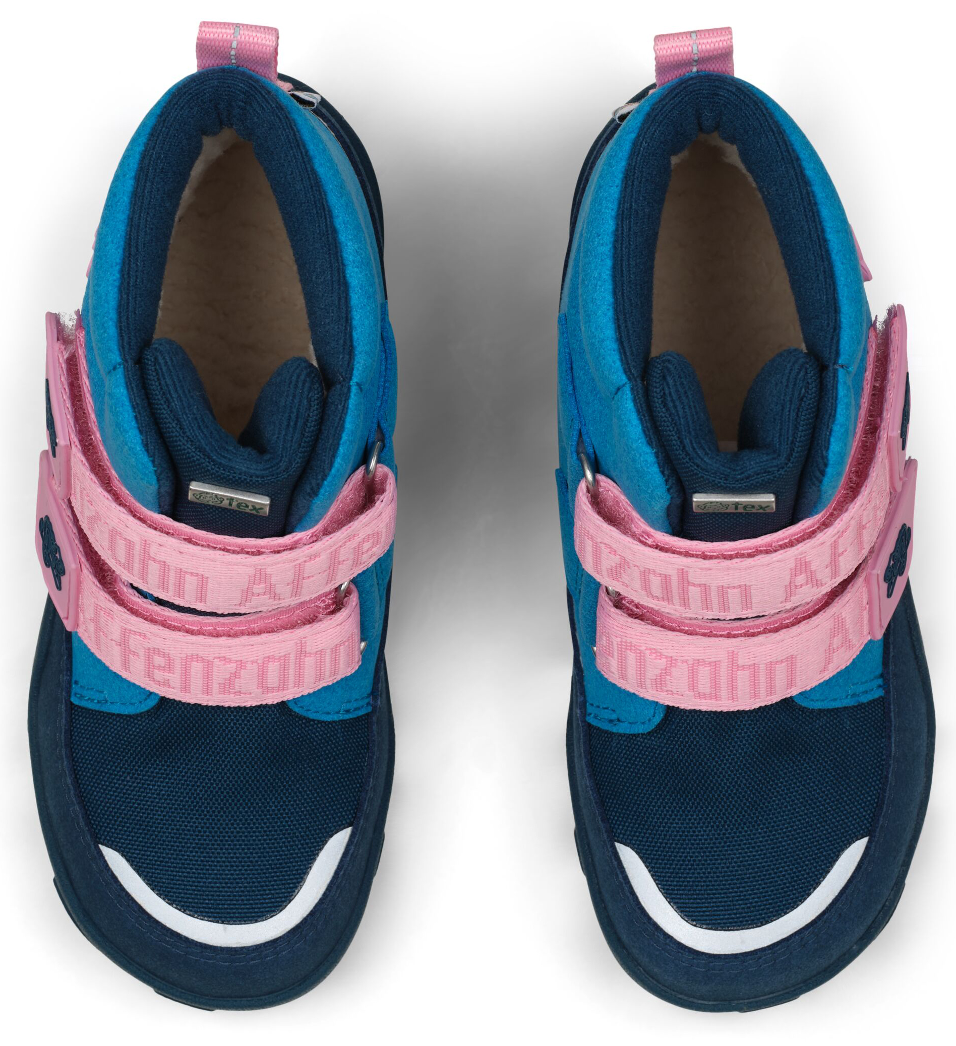 Vegane Winterstiefel  von AFFENZAHN >TEX Membran Mid Boot Comfy Chameleon Blue Pink