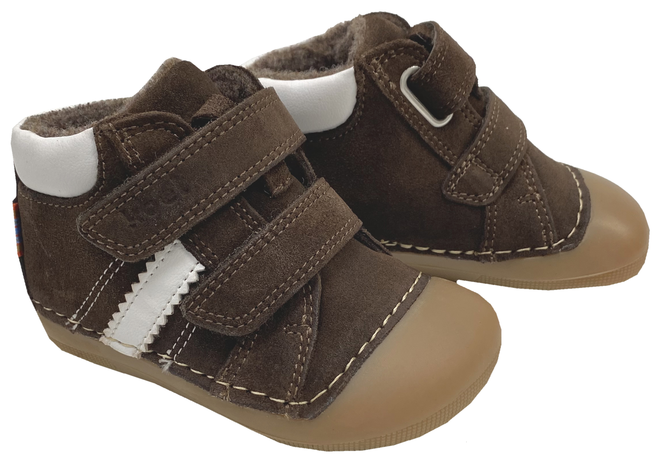 Knautschige Barfußschuhe AUSTIN in Schokobraun Suedeleder & Wollfutter KOEL Barefoot  09M017.305