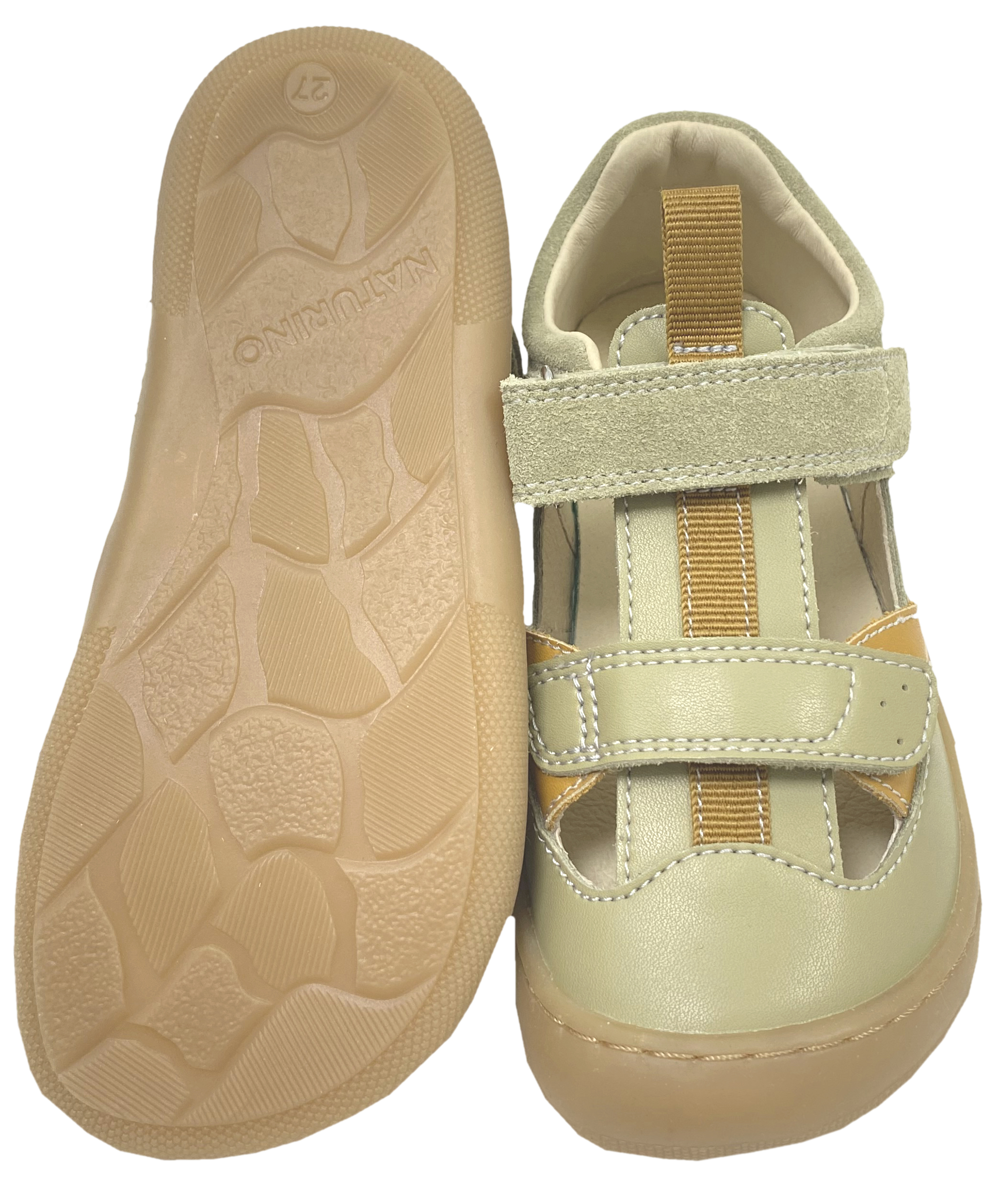 Halbsandalen / Barfußschuhe aus Leder in Stone Zucca von NATURINO Barefoot Modell Jaffo