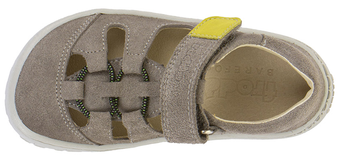 Halbsandale / Minimalschuhe aus Leder Zehen & Fersenschutz von FRODDO Barefoot in Steingrau G3150290