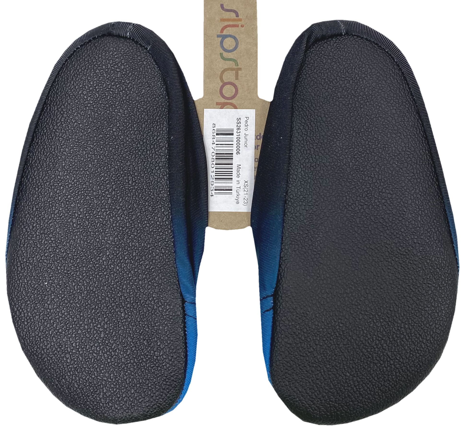 Slip Stop Badeschuhe / Turnschläppchen Barfußschuhe *Pedro / Navy / Türkis Farbverlauf*