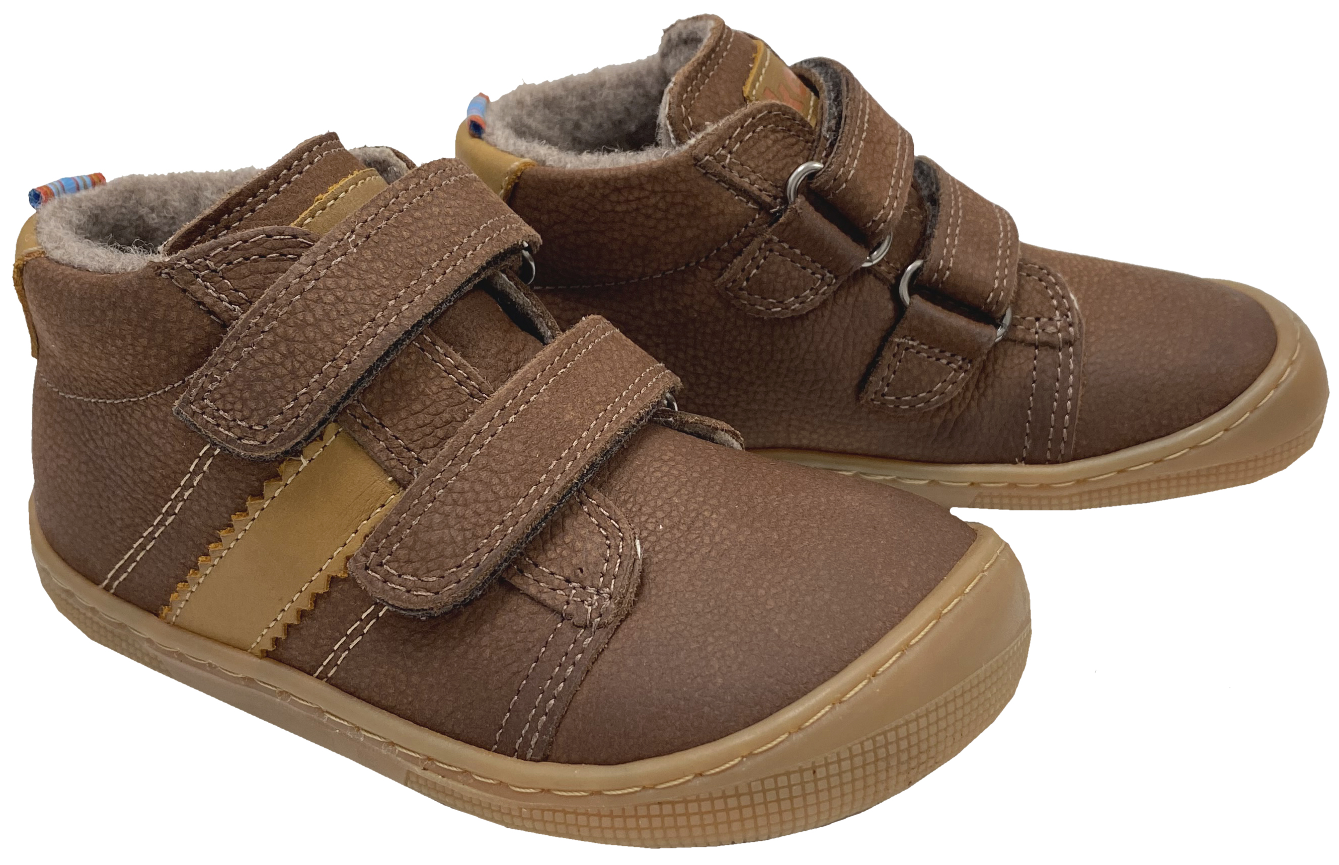 Hydroleder Barfußschuhe mit Wollfutter * DAVID 3.0 Wool * in DK Brown / Hellbraun von KOEL 07M070.233