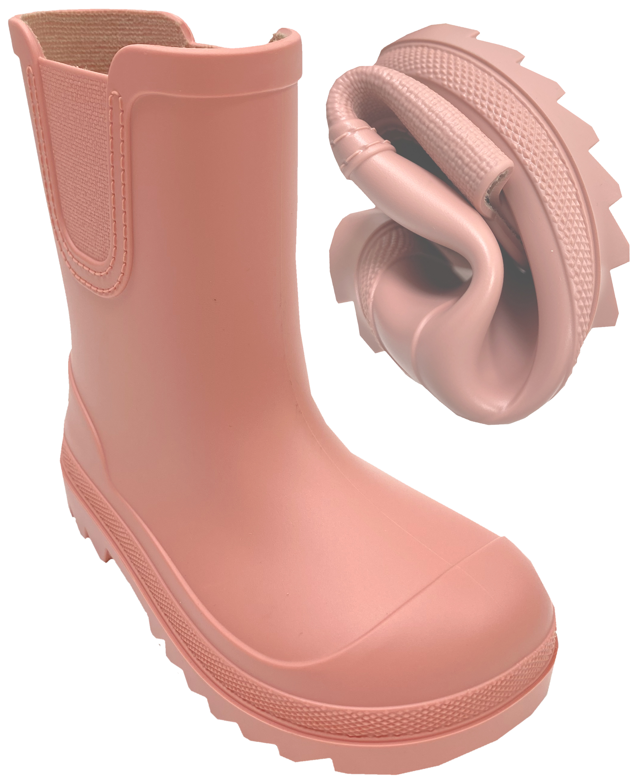 Leichte & flexible Barfußgummistiefel Xtra breite Zehenbox von IGOR * Verona * in Rosa